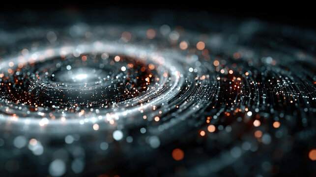 Glowing holographic cybersecurity concept with ai data vortex swirling