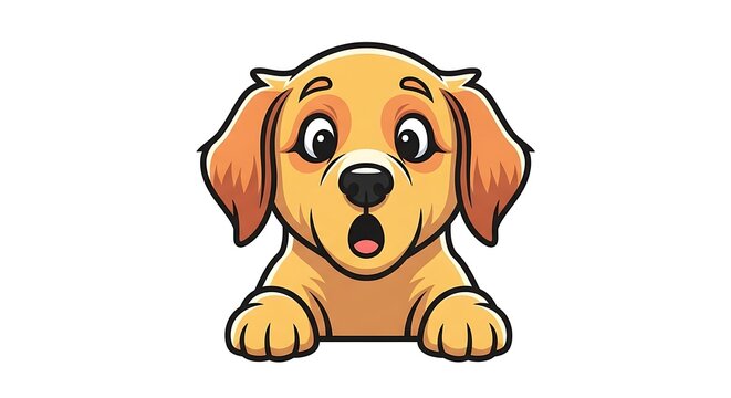 Cute cartoon dog face expression.