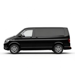 Fototapeta premium A black van is shown in a studio setting