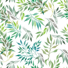 Fototapeta premium seamless pattern with green leaves