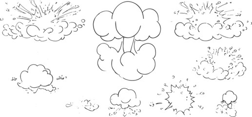 Comic book style explosion and smoke cloud © miht3325