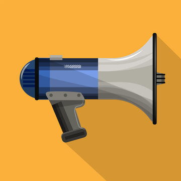 Handheld portable speaker, megaphone. Multiple flet. Visual image, icon, symbol, sign. Vector illustration