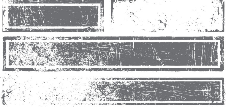 Set of distressed rectangular frames and textures