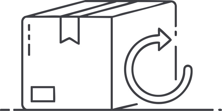 Product Return Package and Circular Arrow Outline Icon
