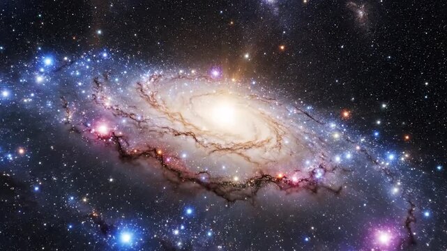 Vibrant spiral galaxy in deep space.