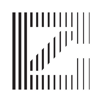 CZ barcode Monogram Logo &ndash; Geometric Line Letter C and Z Modern Design