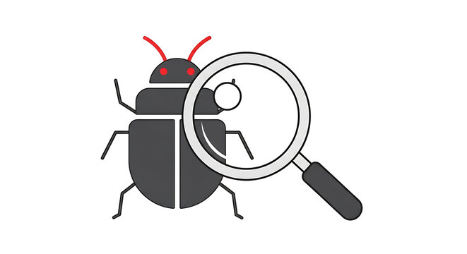 Debugging Icon Flat Vector Bug Inspection