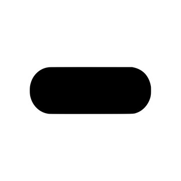 Curved corner rectangle black white icon 