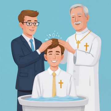 A baptism in a river