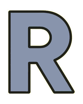 Colorful Letter R Icon with Gradient Outline Design