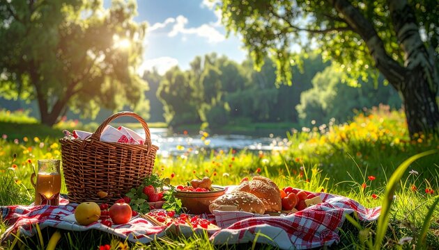 Russische Picknick Szene
