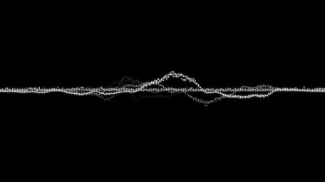 Abstract Black and White Digital Audio Waveform Equalizer Animation,A minimalist monochrome digital audio waveform animation