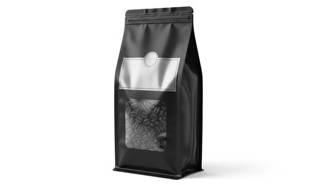 Luxury coffee beans in elegant black packaging