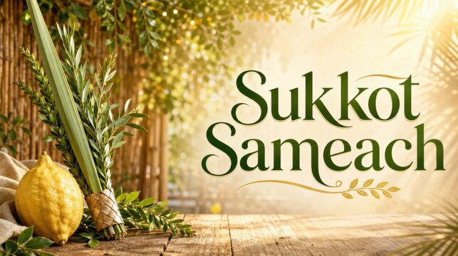 Happy Sukkot jewish holiday social media banner