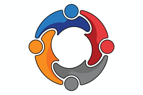 Colorful Ubuntu Linux logo with interconnected circles Vector