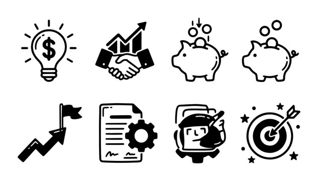business icons vector set on white background