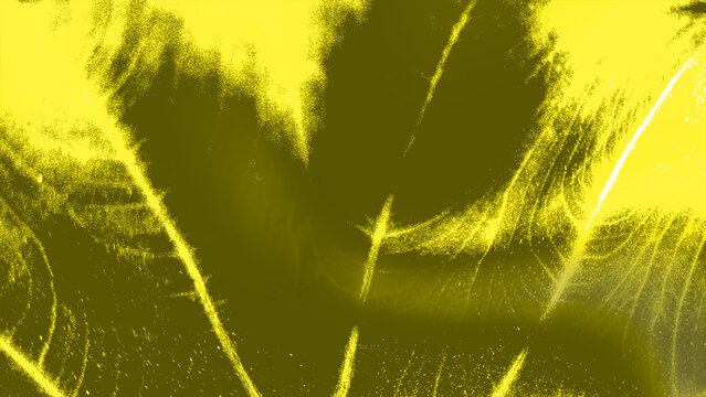 Abstract vibrant yellow feather texture background with organic fiber lines