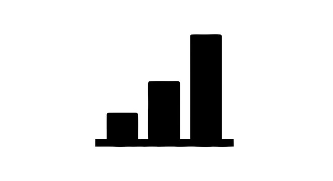 Vector illustration of bar chart icon, growing graph symbol, business growth concept on a transparent background