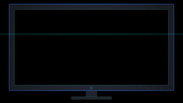 Widescreen TV Monitor Display Frame with Alpha Channel