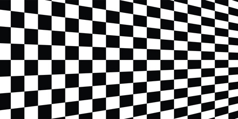 Fototapeta premium Chess perspective floor background. Black and white chess board perspective floor texture. Chess board pattern surface. Fading and disappearing chess board background. vektor