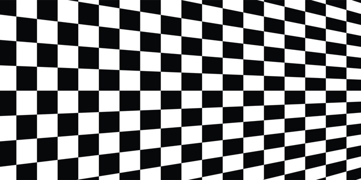 Chess perspective floor background. Black and white chess board perspective floor texture. Chess board pattern surface. Fading and disappearing chess board background. vektor