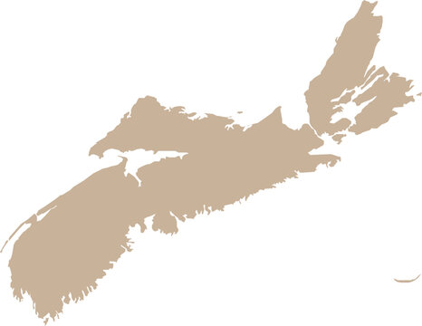 Nova Scotia Province Flat Map Isolated Cartographic Illustration Vector Editable Silhouette