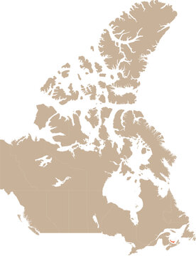  Prince Edward Province Location on Map of Canada Cartography Vector