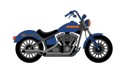 Obraz premium Modern cruiser motorcycle side profile flat vector illustration isolated transport design