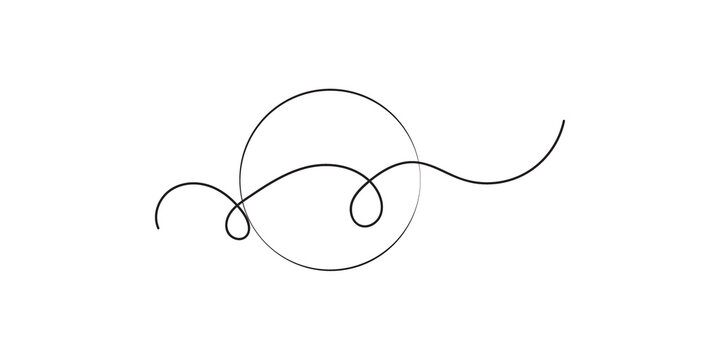 Abstract line art flowing swirls and curves in minimalist design