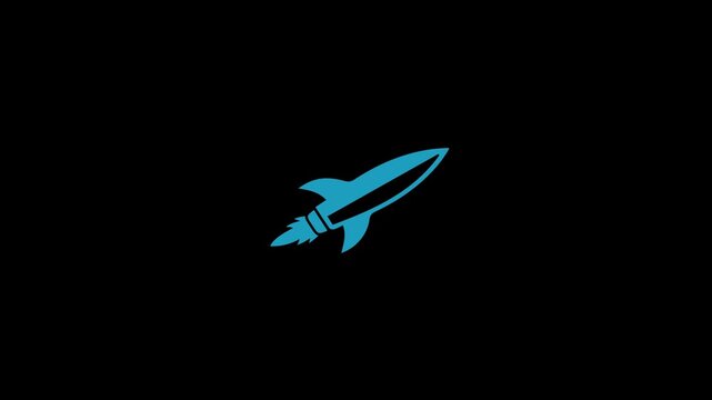 Rocket launch animation fast flying motion startup growth concept 4K design