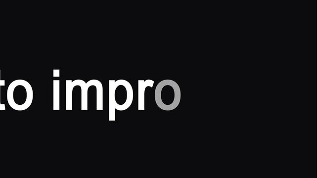 Search query "How to improve memory" typing animation with highlighted keyword. Minimal UI on black background