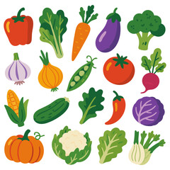 Fototapeta premium Vegetables set illustration