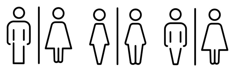 toilet restroom wc icon set for signage © vectomix