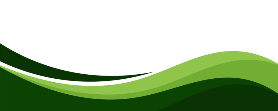 Vector green line background curve element with white space for text and message design, overlapping layers, vector