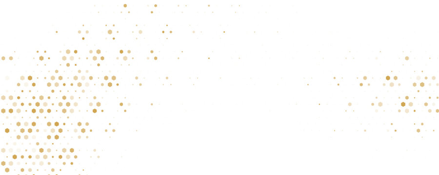 Golden Circle Halftone Pattern Background, Abstract Polka Dot Vector Illustration