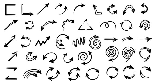 A set of arrow icons for infographics and user interfaces, representing direction, success, and business navigation.