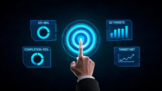 Holographic Bullseye Target with KPI Metrics