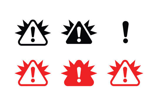 Explosion warning sign icon vector illustration for hazard alert safety danger notification and emergency risk communication design