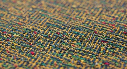 Fototapeta premium A detailed close up of traditional high quality woven fabric showing the intricate texture of natural fibers and a classic textile weave, weave, detail, fabric