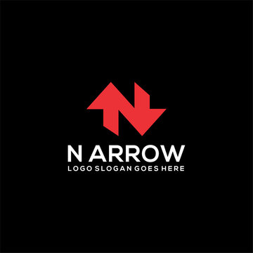 N Letter intial arrow logo vector image