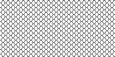 Fishing or soccer net. Repeated hexagon pattern. Black wired mesh texture isolated on white background. © Haikal
