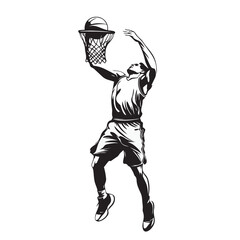 silhouette of a basketball player jumping © bariyanto