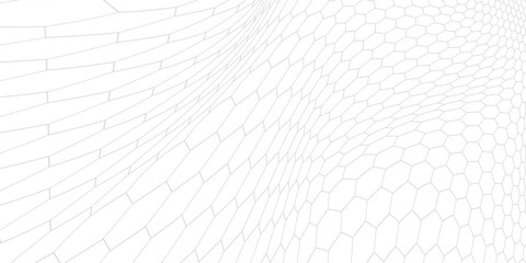 Fishing or soccer net. Repeated hexagon pattern. Black wired mesh texture isolated on white background. © Haikal