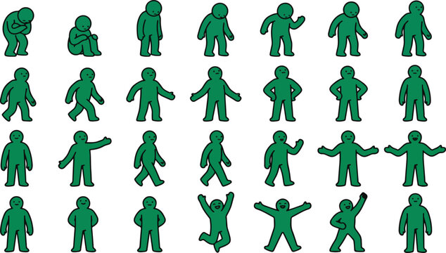 Confidence Growth Concept &ndash; Insecurity to Self Belief Character Set