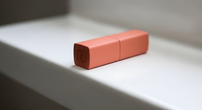 Minimalist cosmetic packaging with bunny paw print design on white