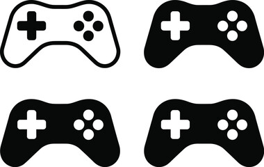Simple game controller icons set vector illustration for gaming console joystick interface design and entertainment application symbols © BASAR BIN HABIB