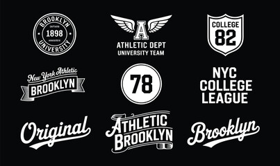 Fototapeta premium Vintage Sport Badge Vector Set for Athletic Apparel Design and University Team Branding