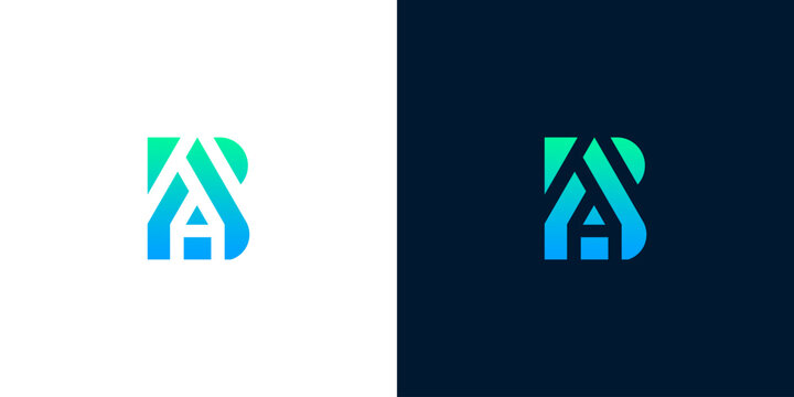 Sleek and dynamic geometric letter BA logo design with a vibrant gradient, embodying modern innovation for business or technology branding. An abstract vector graphic