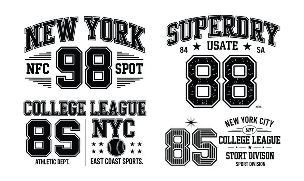 Vintage Sport Badge Vector Set for Athletic Apparel Design and University Team Branding