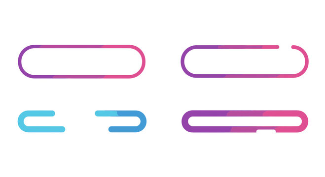 Gradient pill shape frame elements for web and app interface